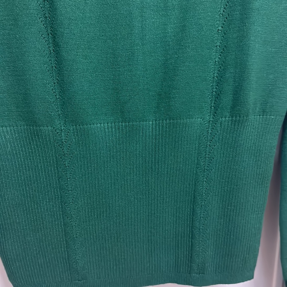 Mango sweater / jersey with stretch, U-neck and long sleeves in green! Size UK L - Picture 7 of 13